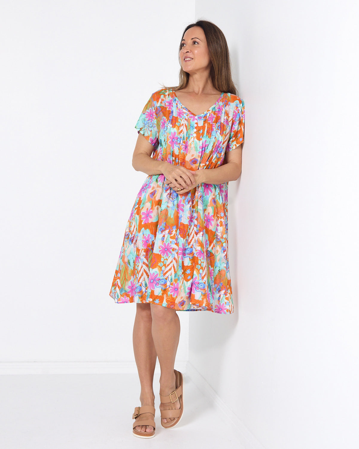 Hayes Dress - Pink Daisies