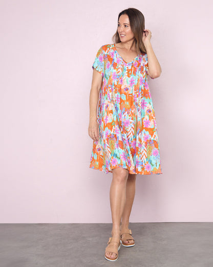 Hayes Dress - Pink Daisies