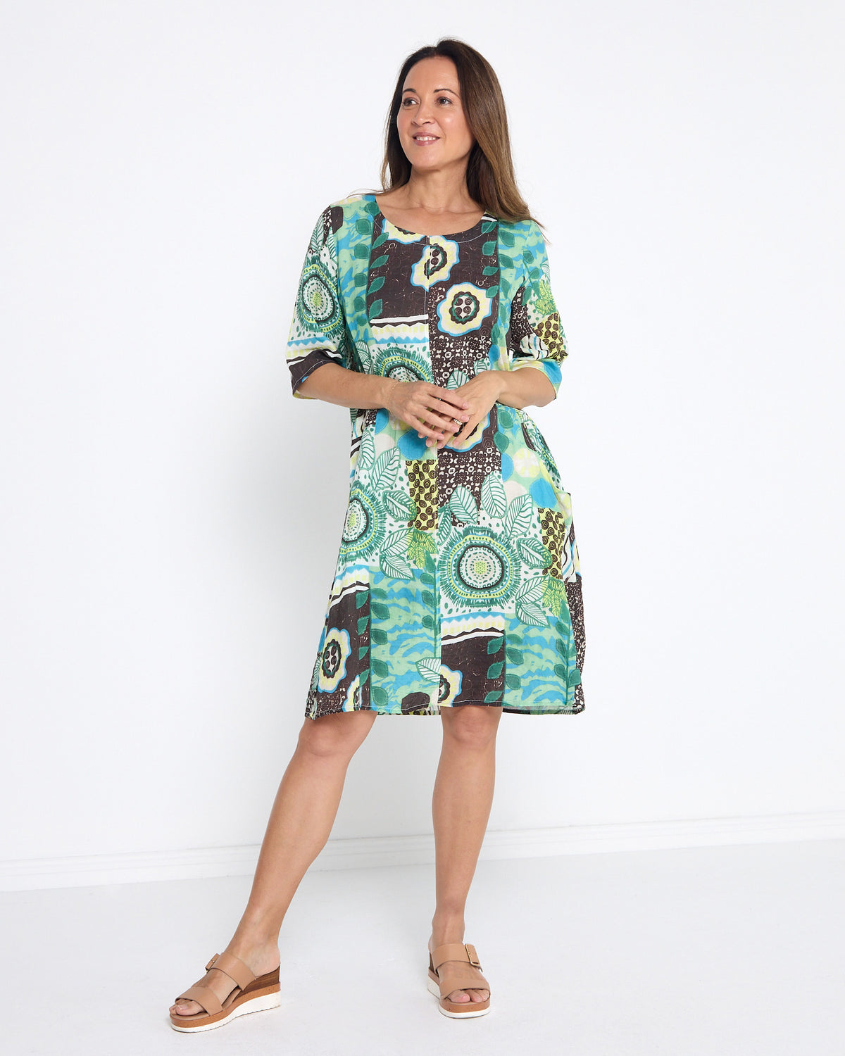 Eva Dress - Leafy Greens