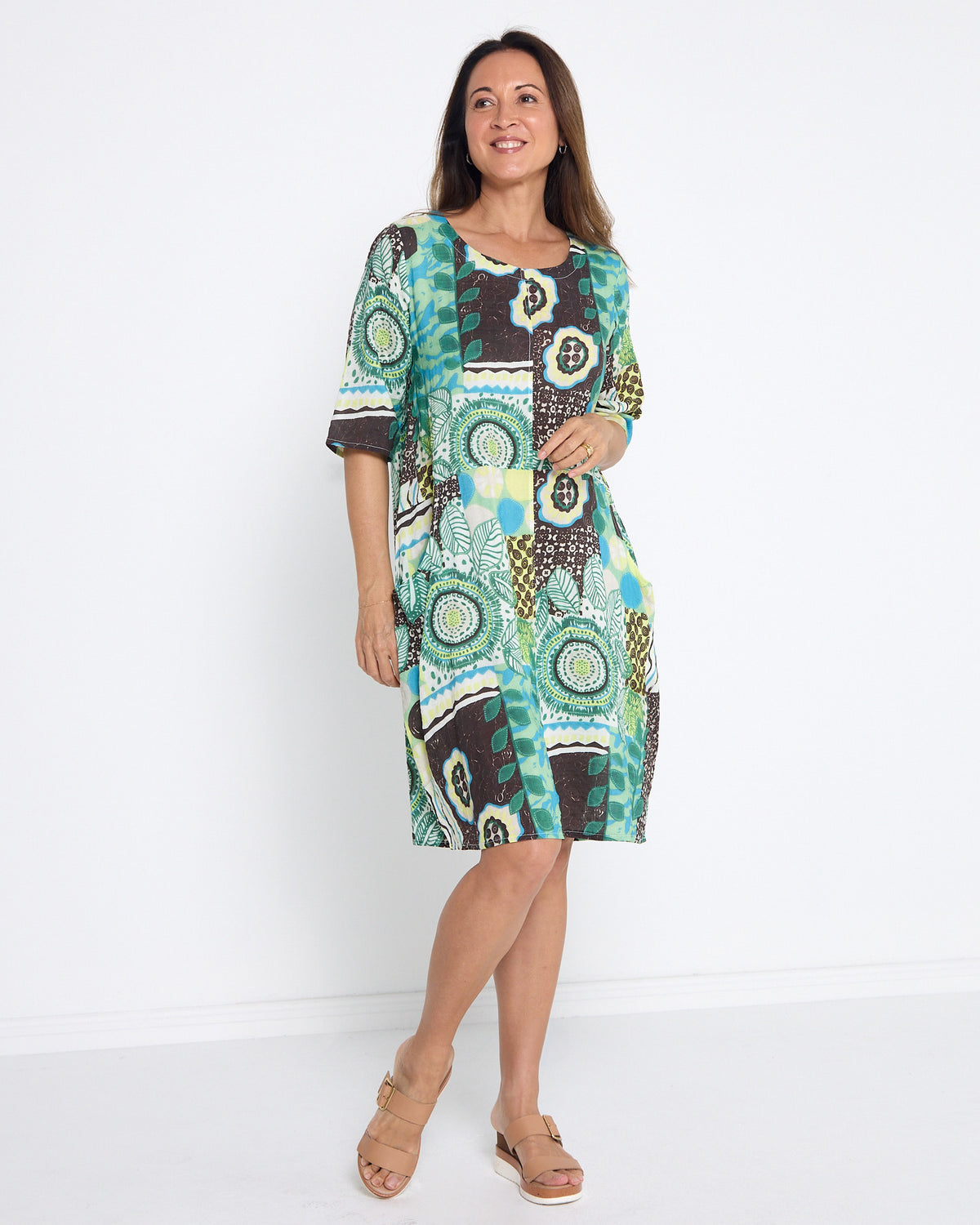 Eva Dress - Leafy Greens