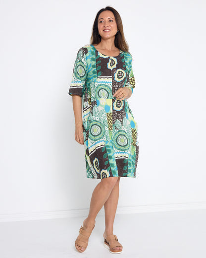 Eva Dress - Leafy Greens