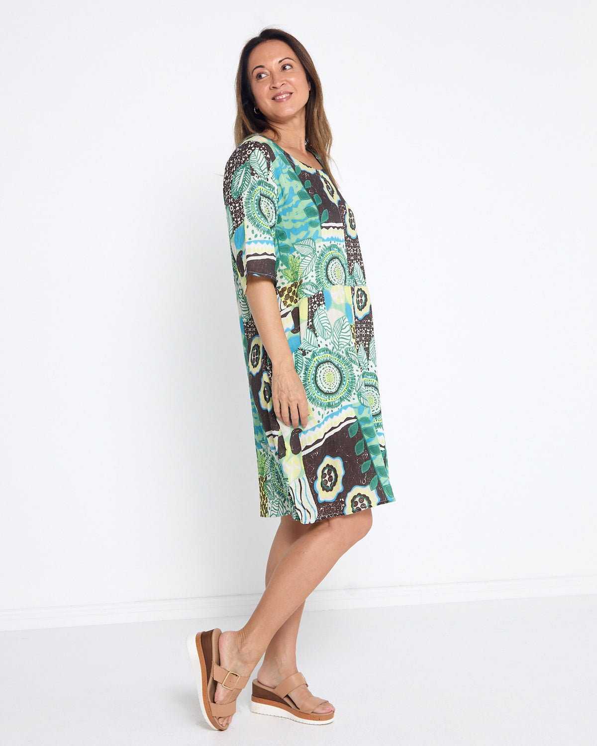 Eva Dress - Leafy Greens