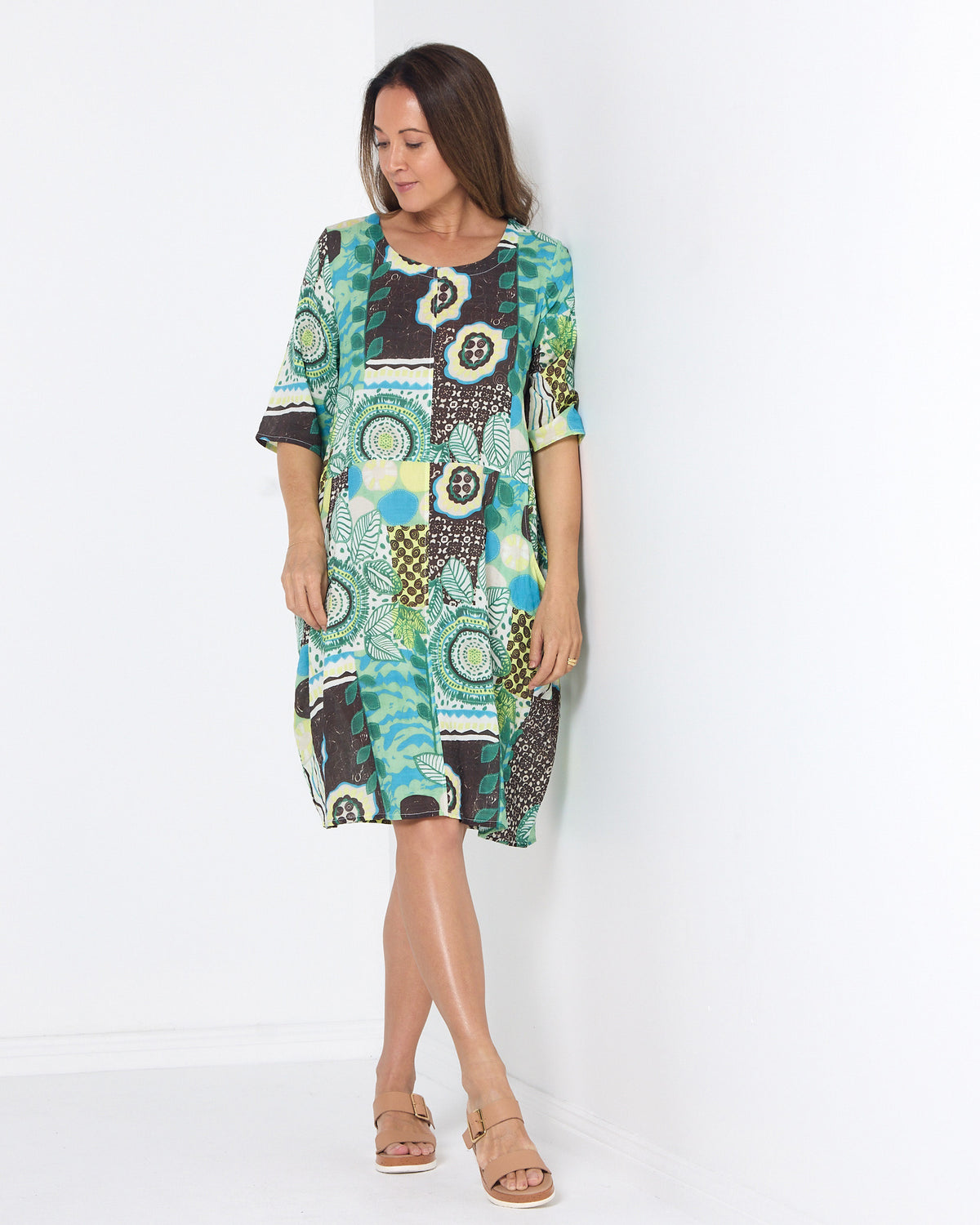 Eva Dress - Leafy Greens