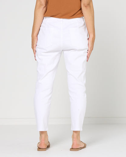 Sara Cotton Pants - White