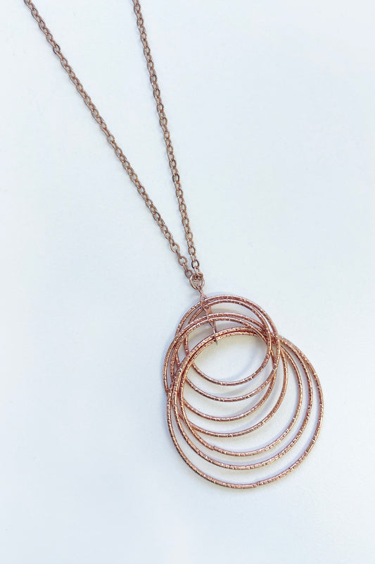 Interlocking Circles Necklace - Rose Gold