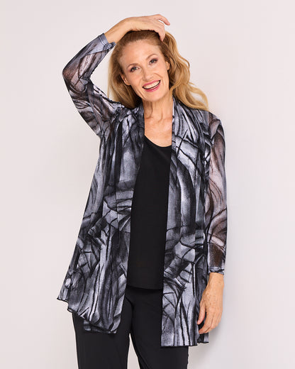 Naomi Mesh Jacket – Silver Shadow