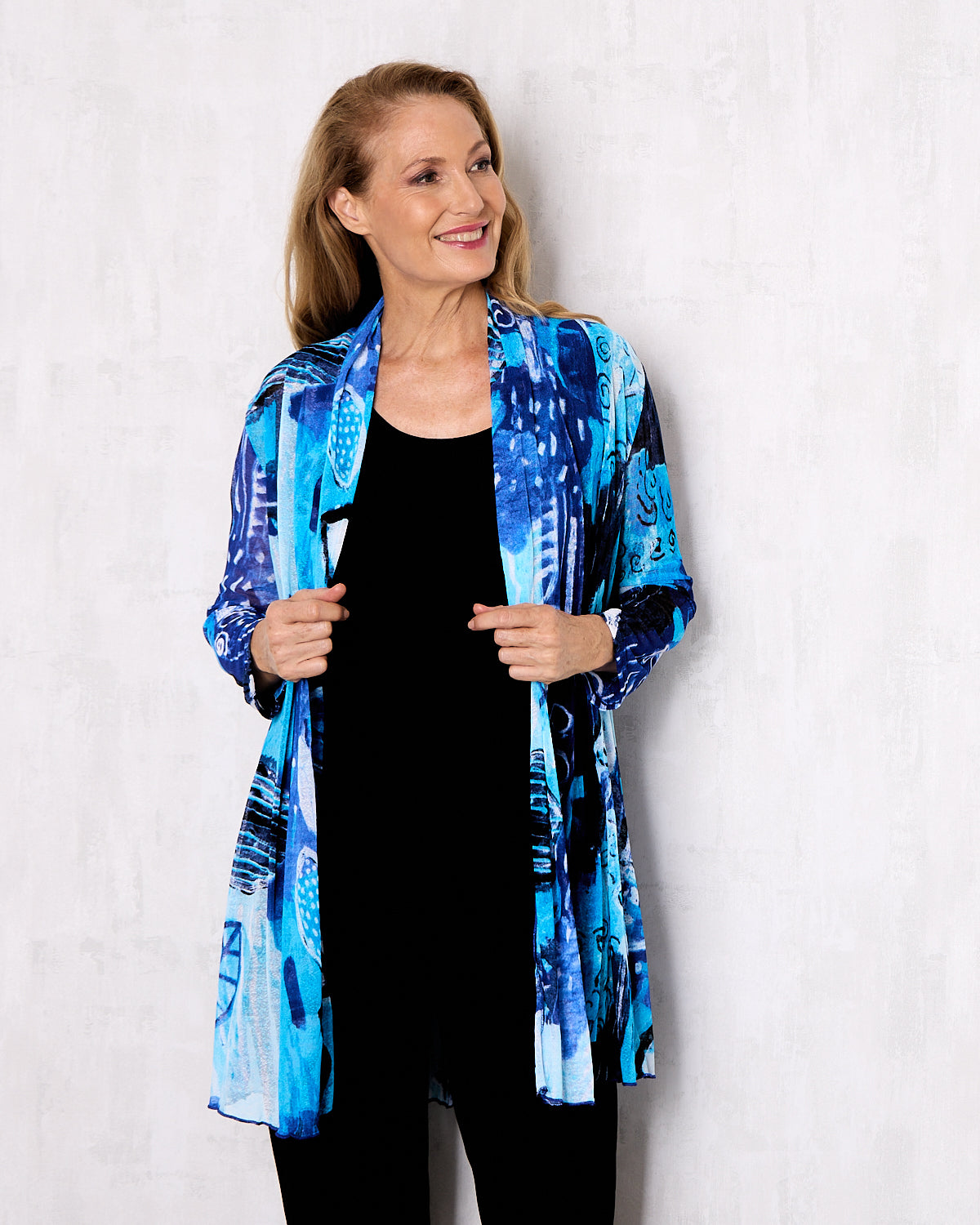 Naomi Mesh Jacket – Ocean Blue Abstract
