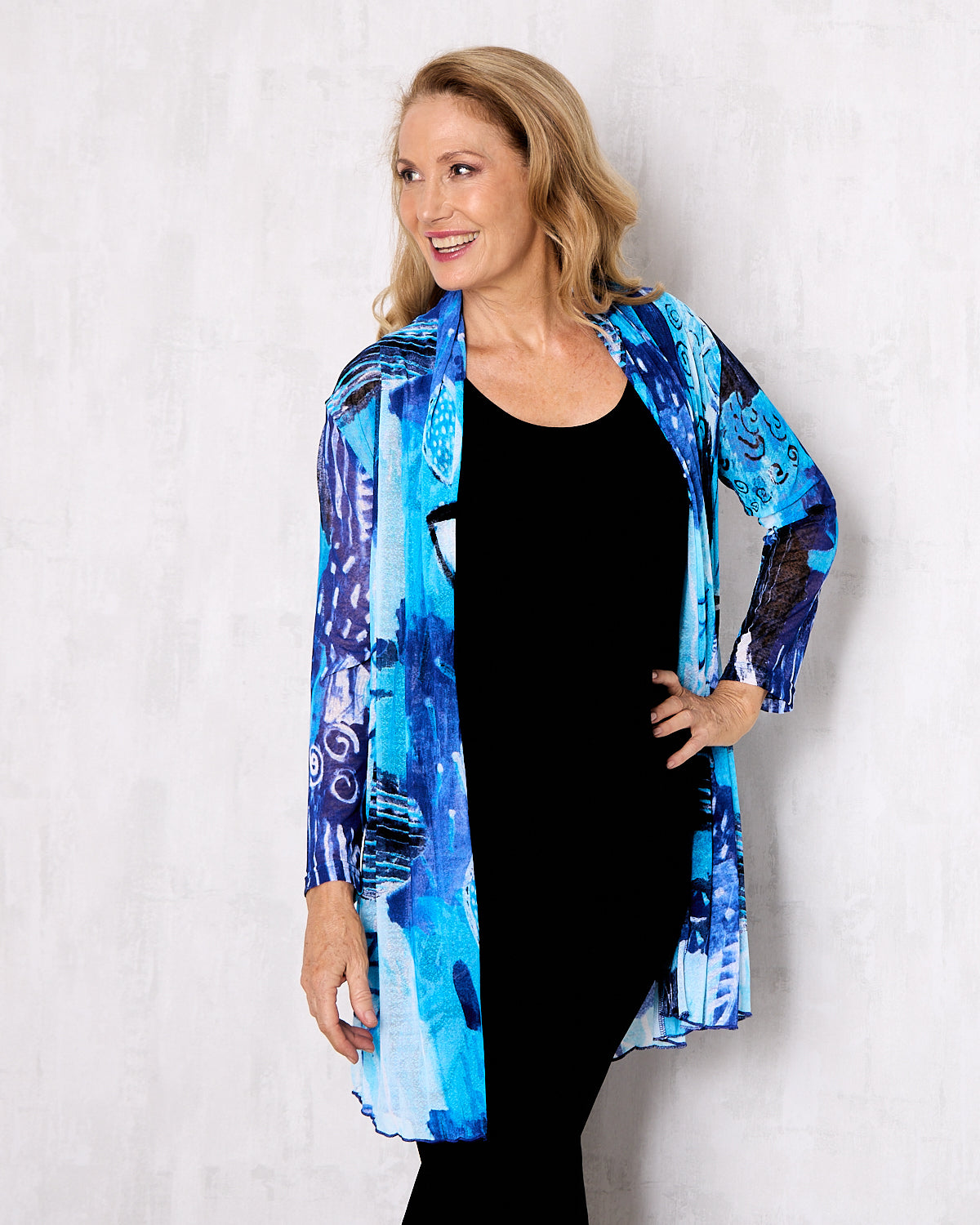 Naomi Mesh Jacket – Ocean Blue Abstract