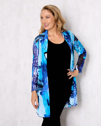 Naomi Mesh Jacket – Ocean Blue Abstract