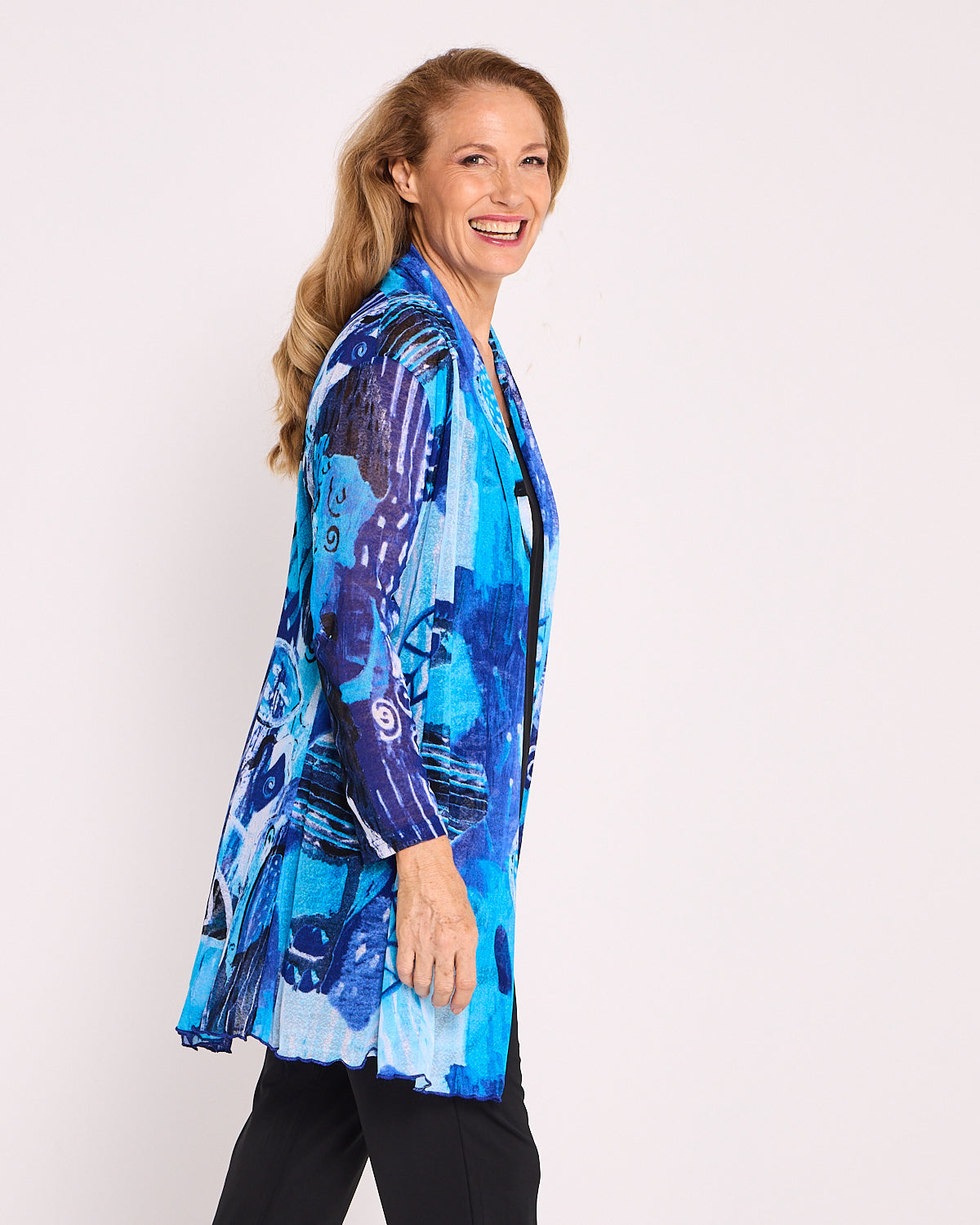 Naomi Mesh Jacket – Ocean Blue Abstract