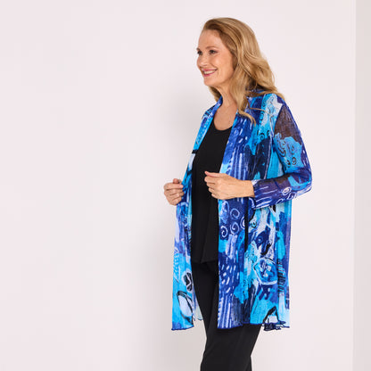 Naomi Mesh Jacket – Ocean Blue Abstract