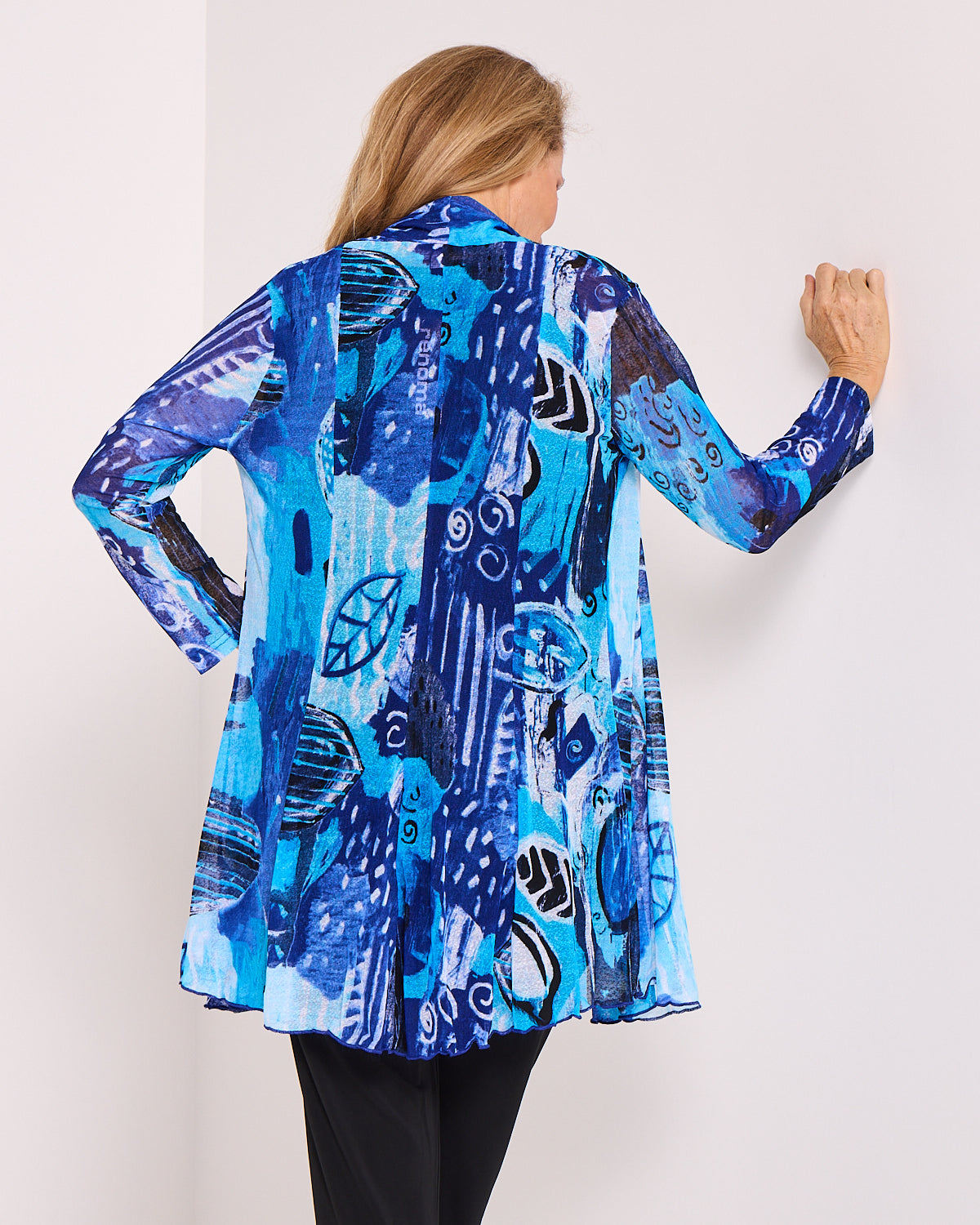Naomi Mesh Jacket – Ocean Blue Abstract