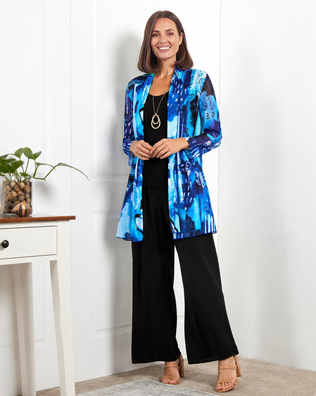 Naomi Mesh Jacket – Ocean Blue Abstract