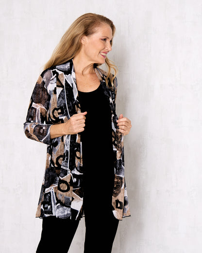 Naomi Mesh Jacket – Mocha Abstract