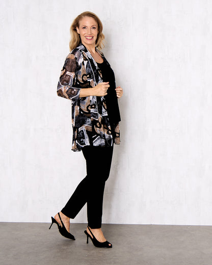 Naomi Mesh Jacket – Mocha Abstract