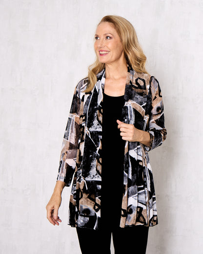 Naomi Mesh Jacket – Mocha Abstract