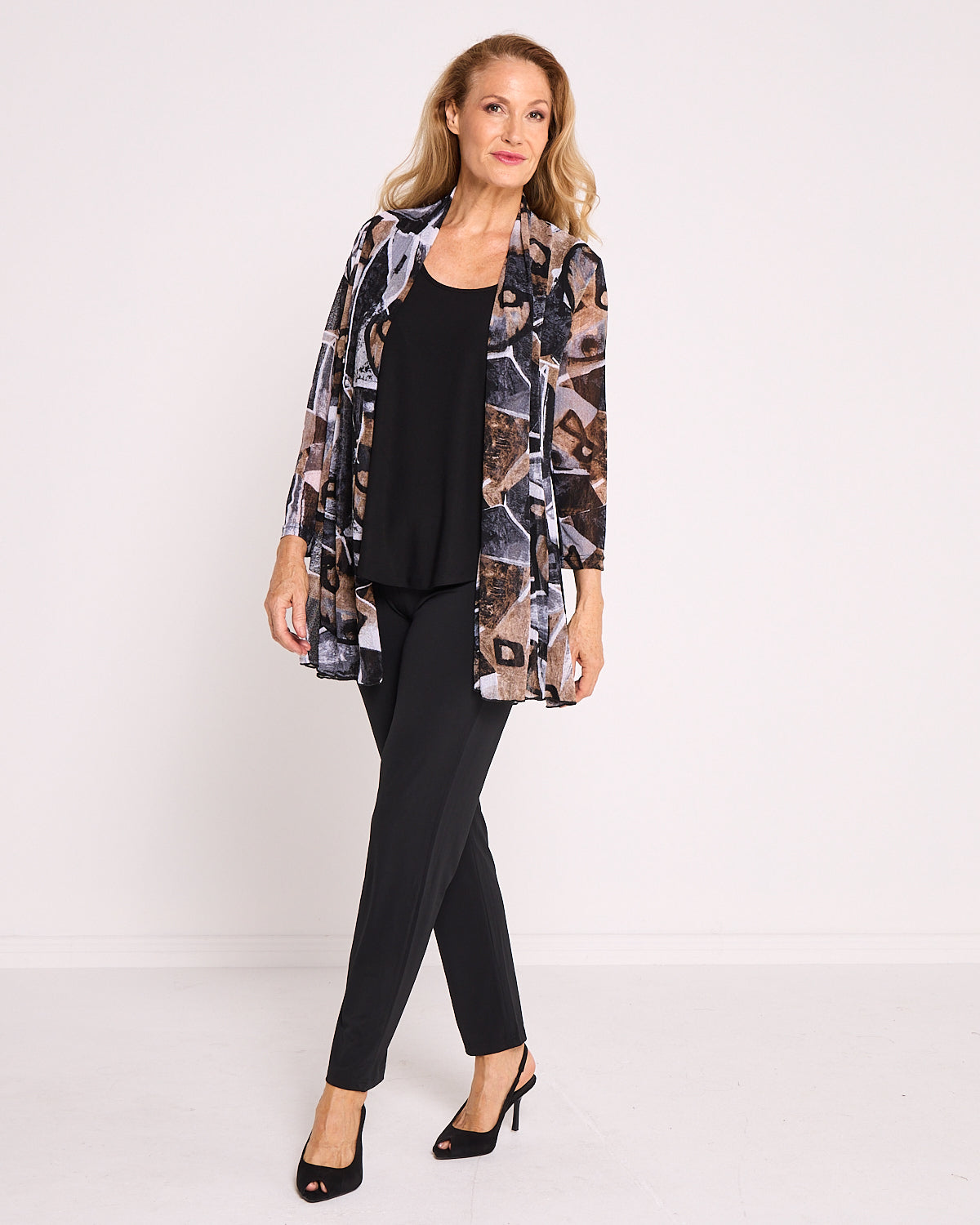 Naomi Mesh Jacket – Mocha Abstract