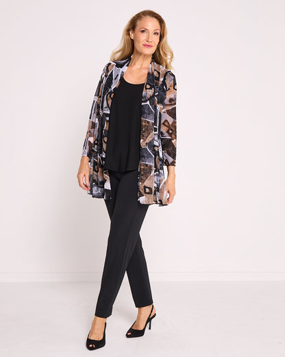 Naomi Mesh Jacket – Mocha Abstract