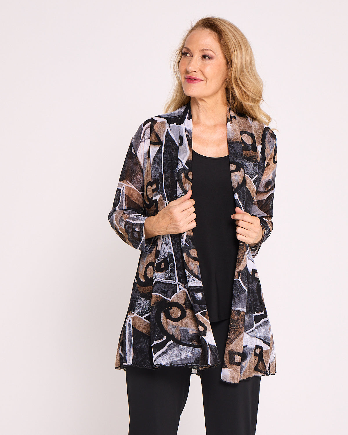 Naomi Mesh Jacket – Mocha Abstract