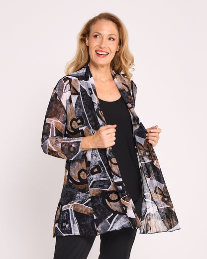 Naomi Mesh Jacket – Mocha Abstract