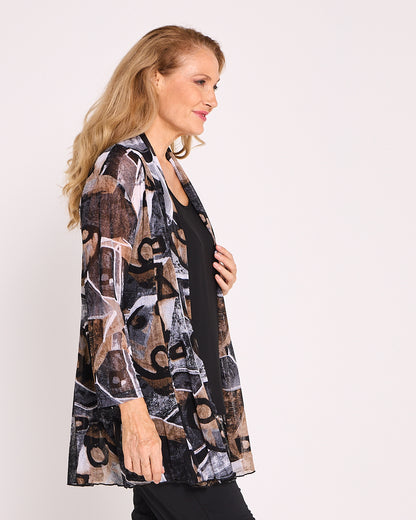 Naomi Mesh Jacket – Mocha Abstract