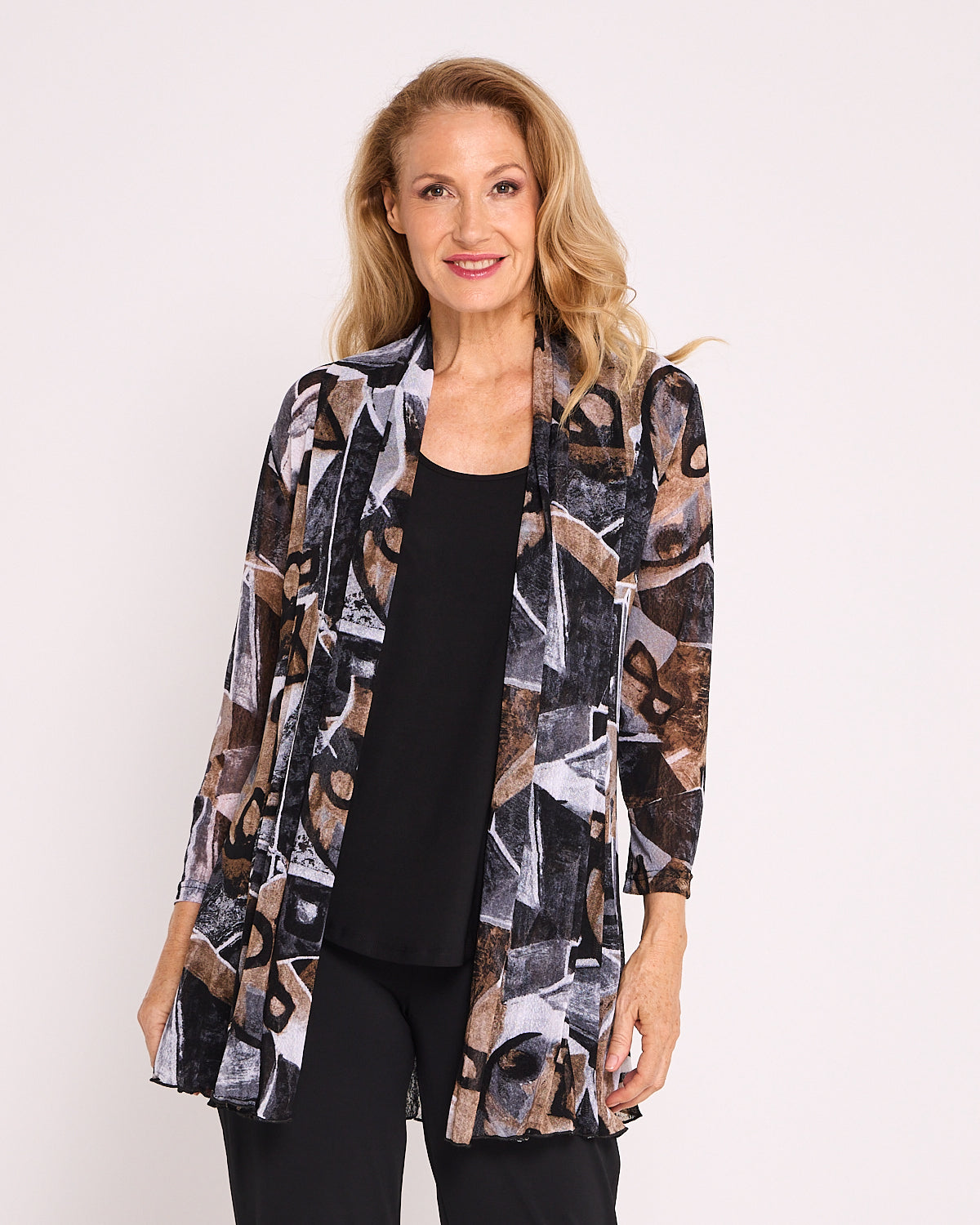 Naomi Mesh Jacket – Mocha Abstract