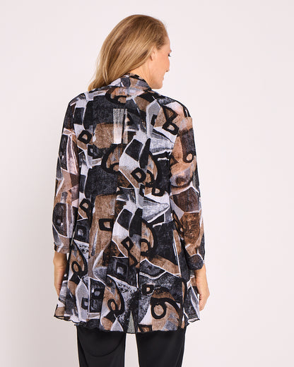 Naomi Mesh Jacket – Mocha Abstract