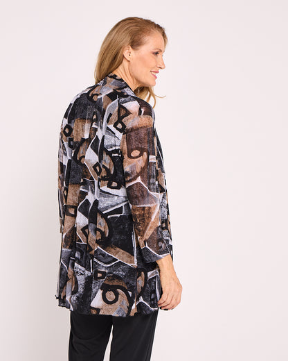 Naomi Mesh Jacket – Mocha Abstract