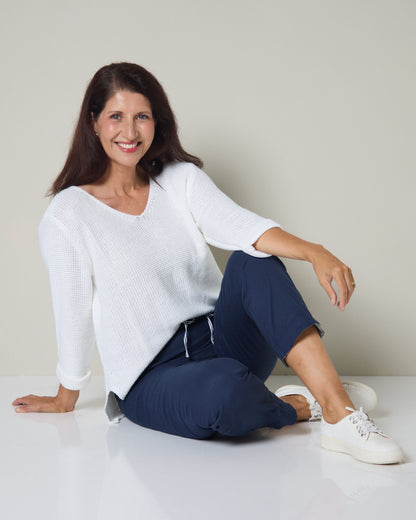 Emmy Cotton Knit Jumper - White