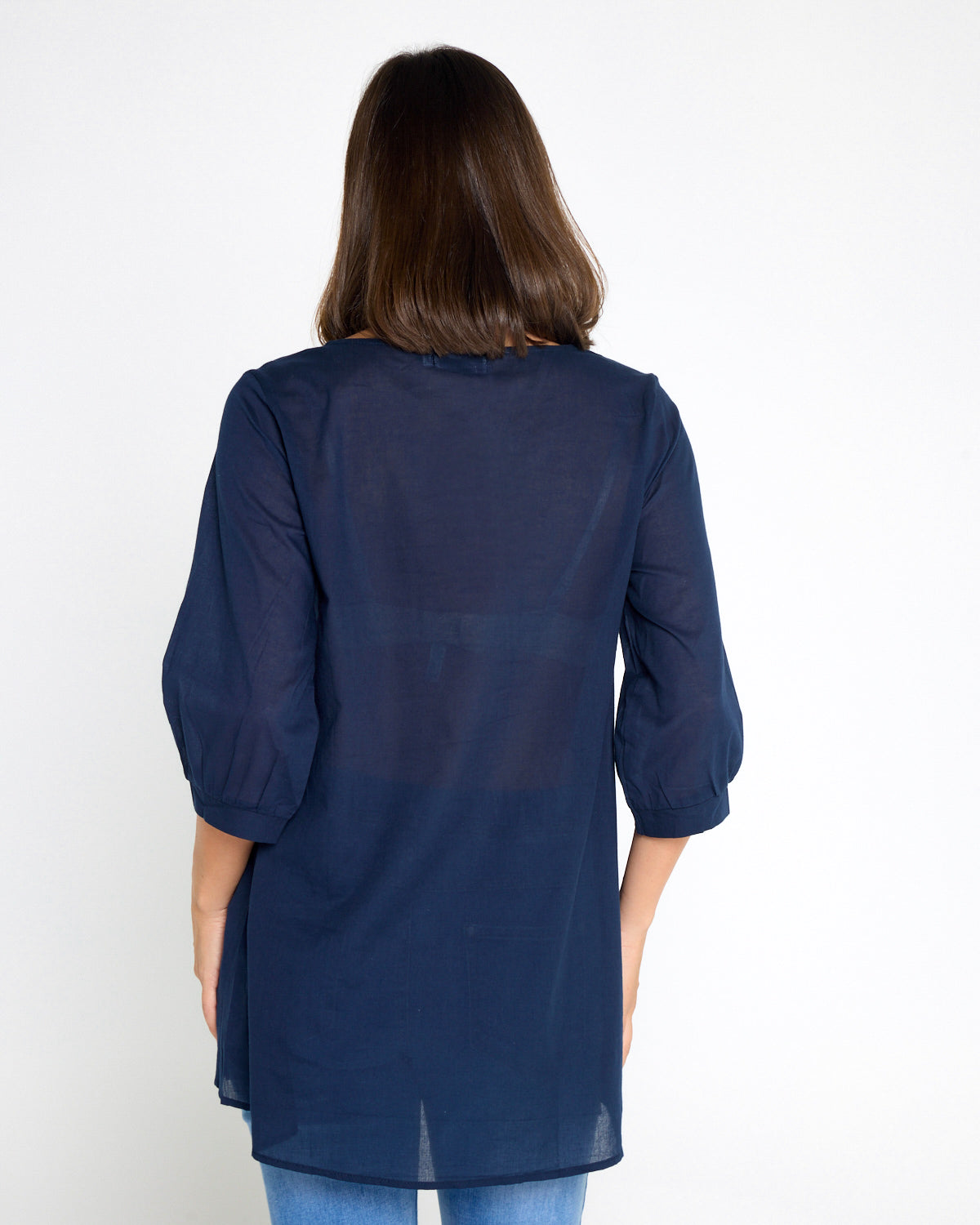 Sophia Cotton Top - Navy Nouveau