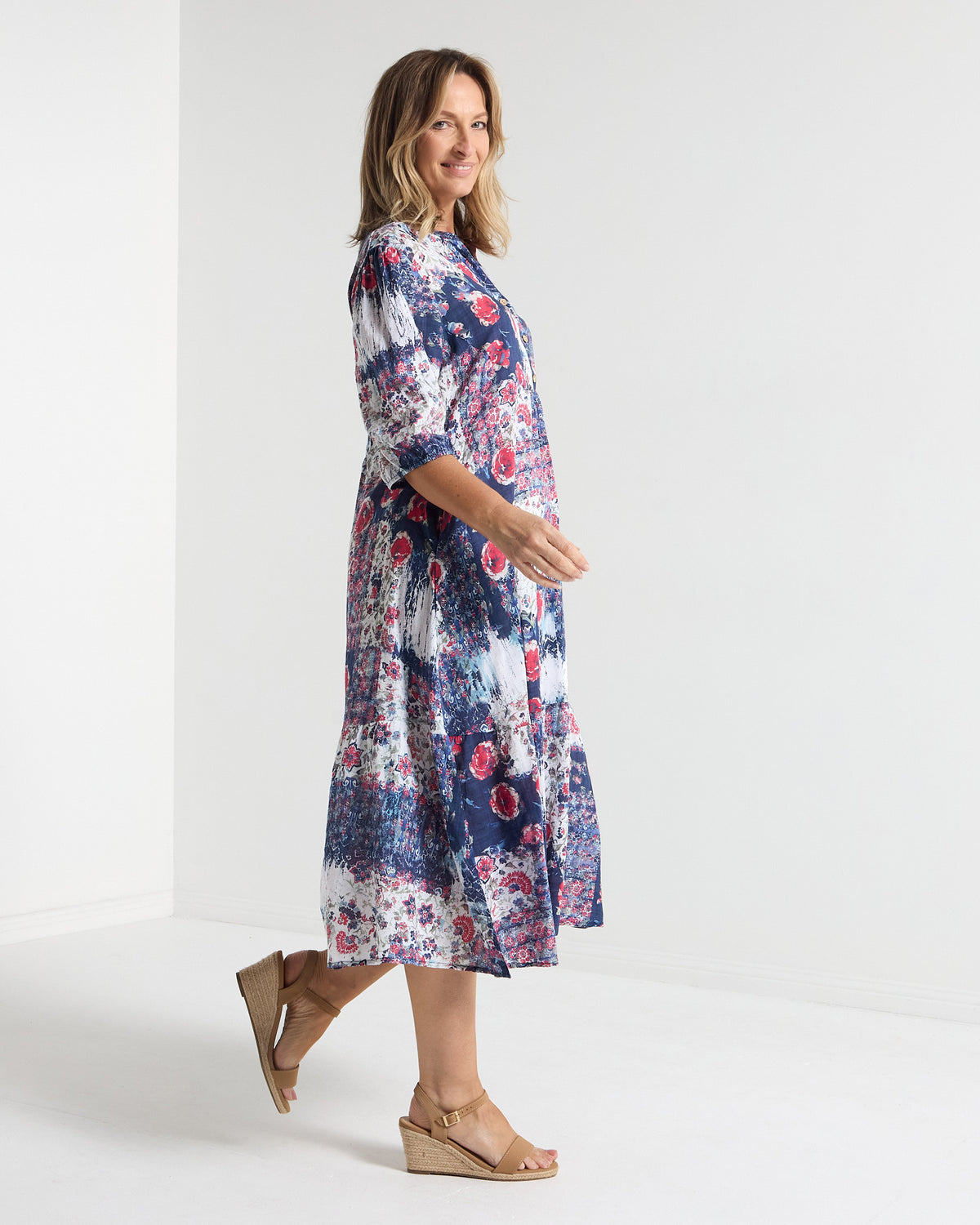 Hammond Dress - Navy Roses