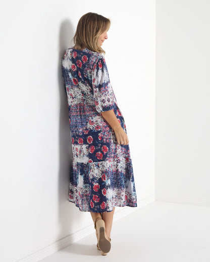 Hammond Dress - Navy Roses
