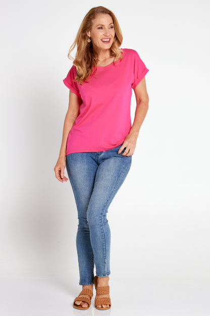 Nell Cotton Tee - Hot Pink