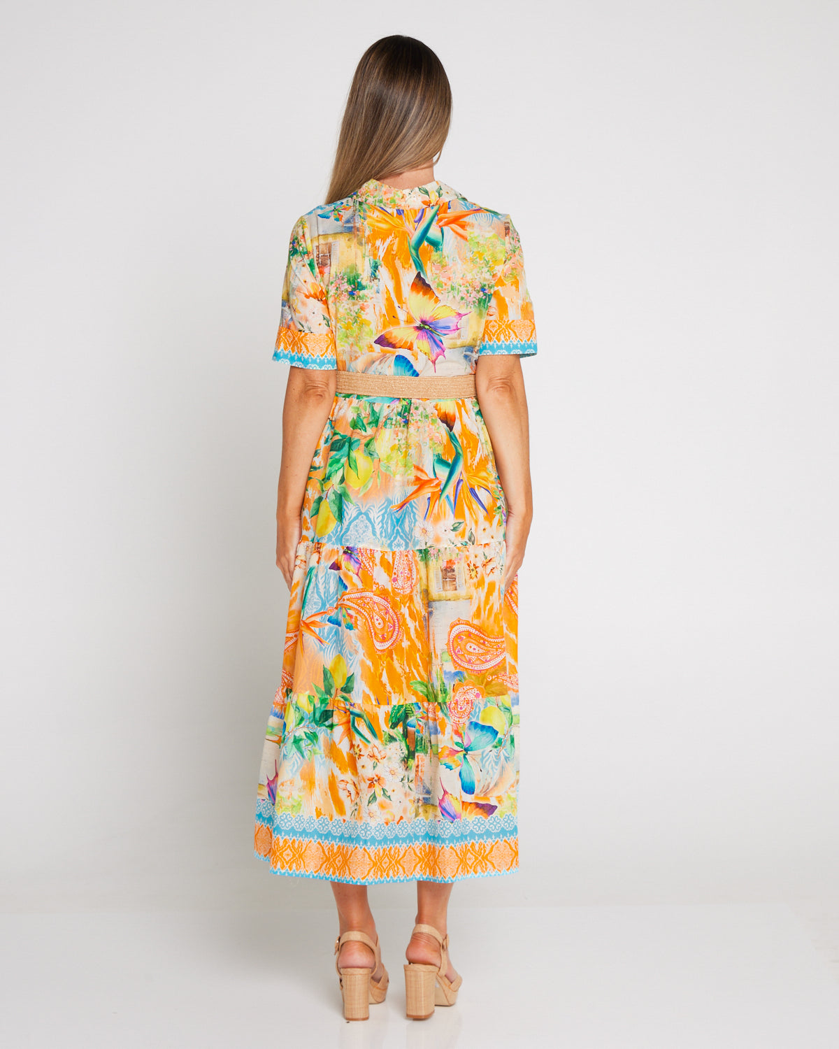 Neroli Cotton Shirt Dress - Tangerine Dream