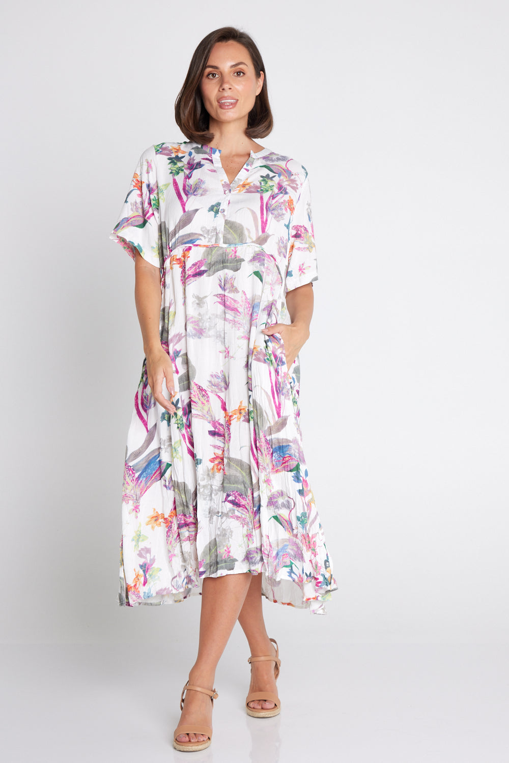 Newark Dress - White Floral