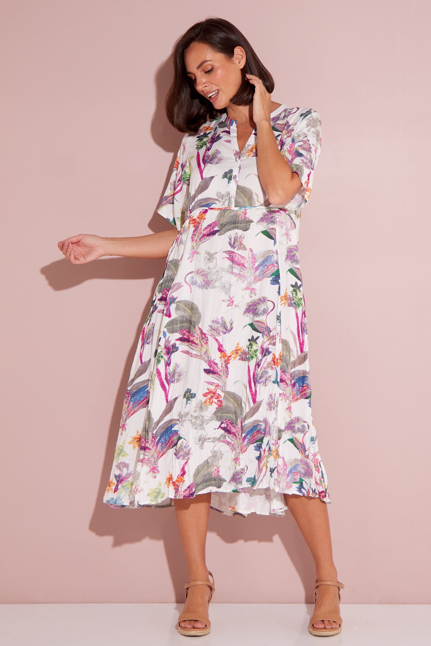 Newark Dress - White Floral