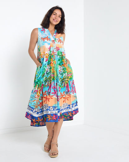 Fiesta Sleeveless Cotton Dress - Summer Fun