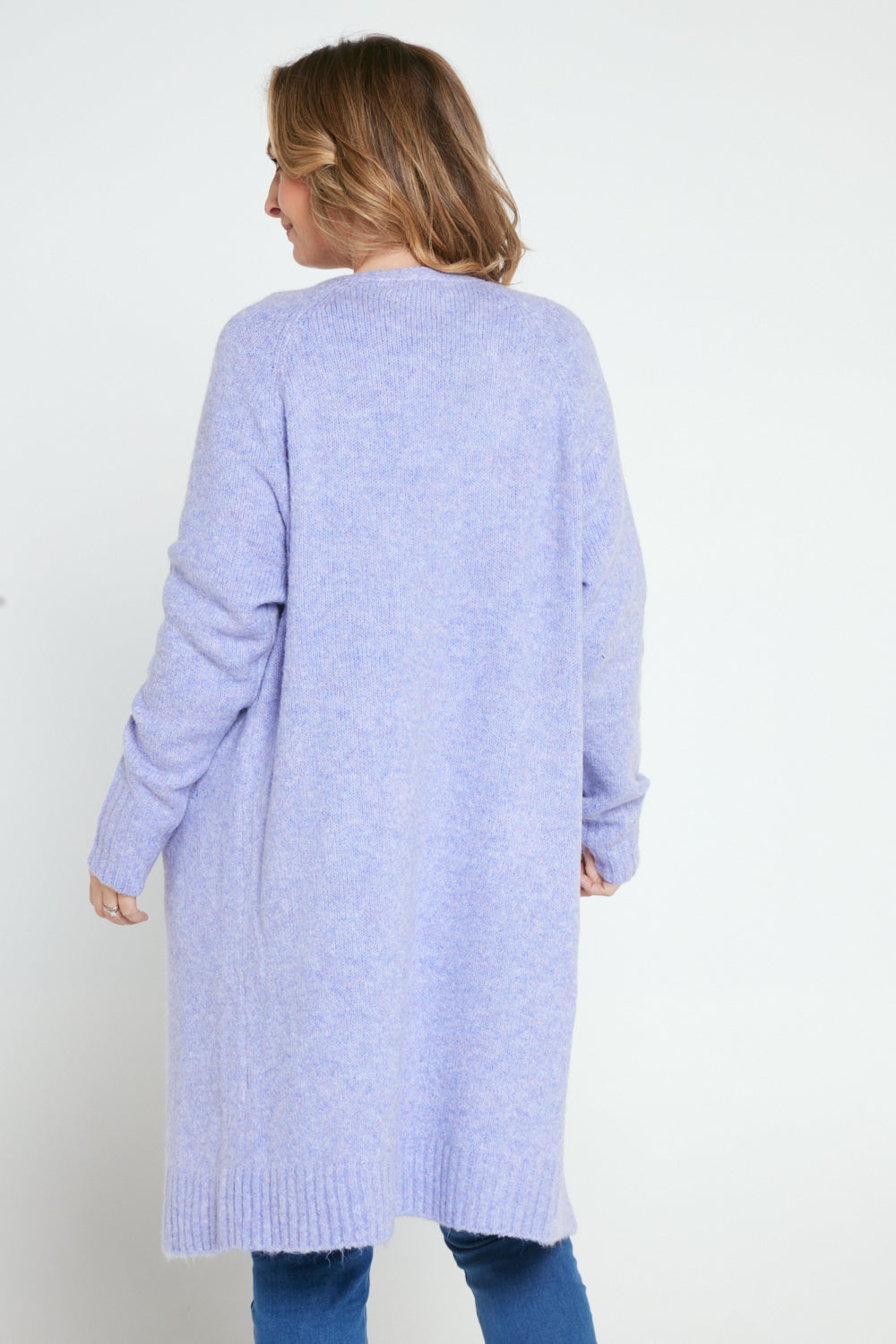 Lavender long cardigan sales