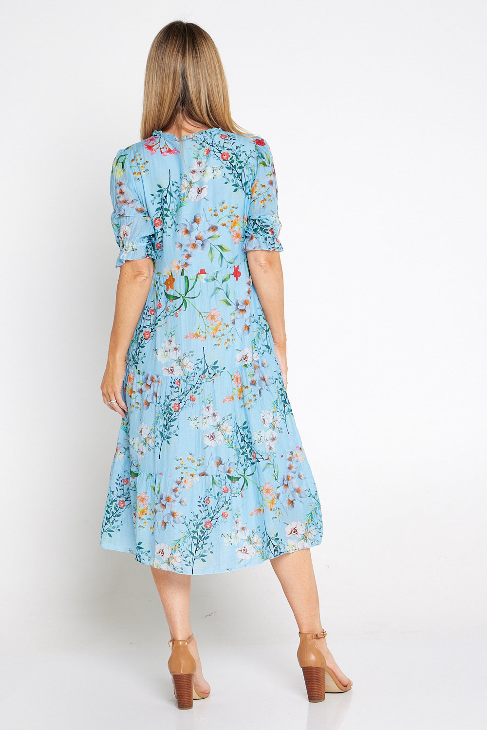 Norah Cotton Dress - Celeste Floral