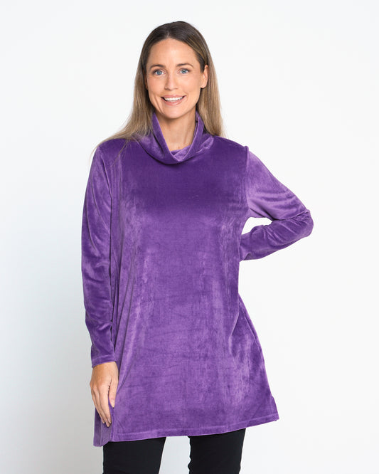 Melanie Velour Tunic - Lavender