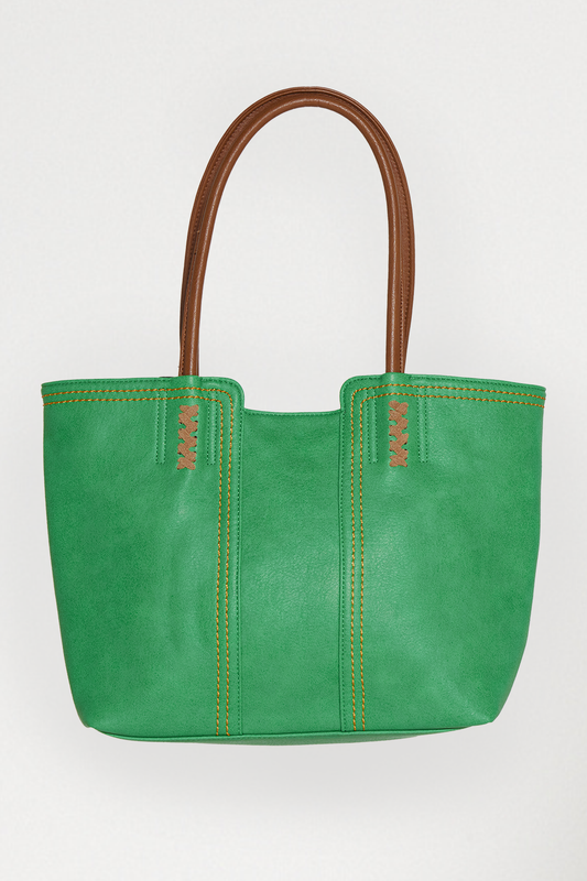 Odina Tote Bag & Clutch - Green
