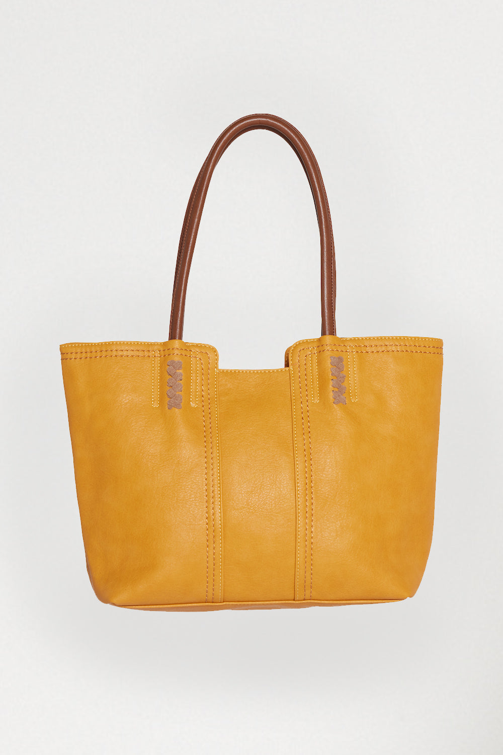 Yellow leather cheap tote bag