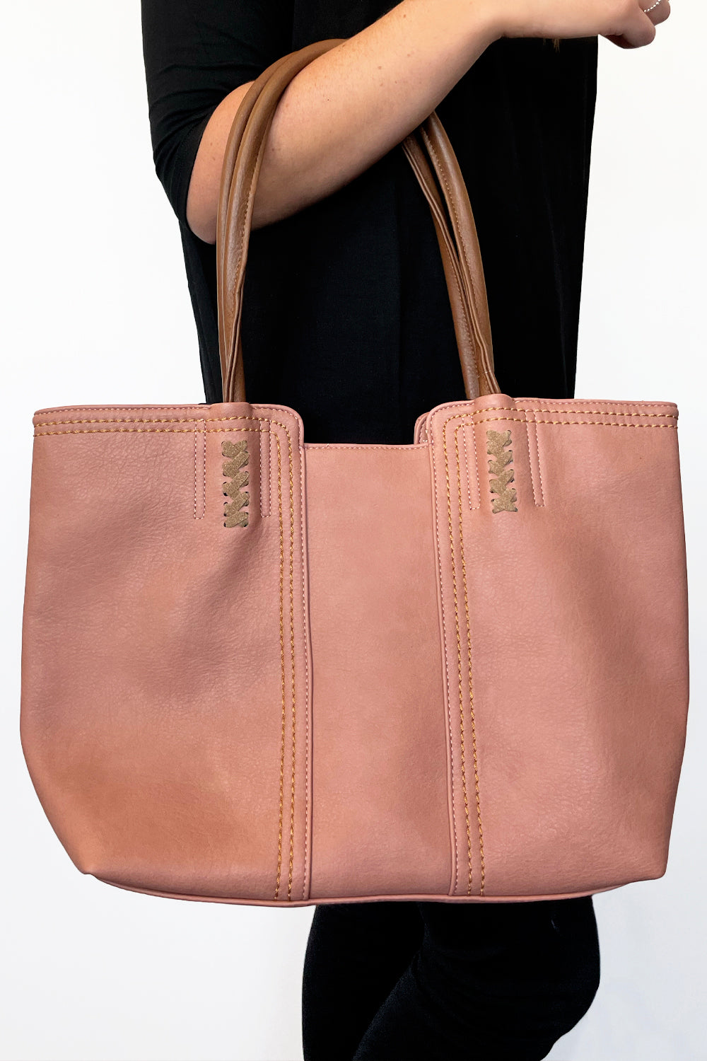 Odina Tote Bag & Clutch - Pink