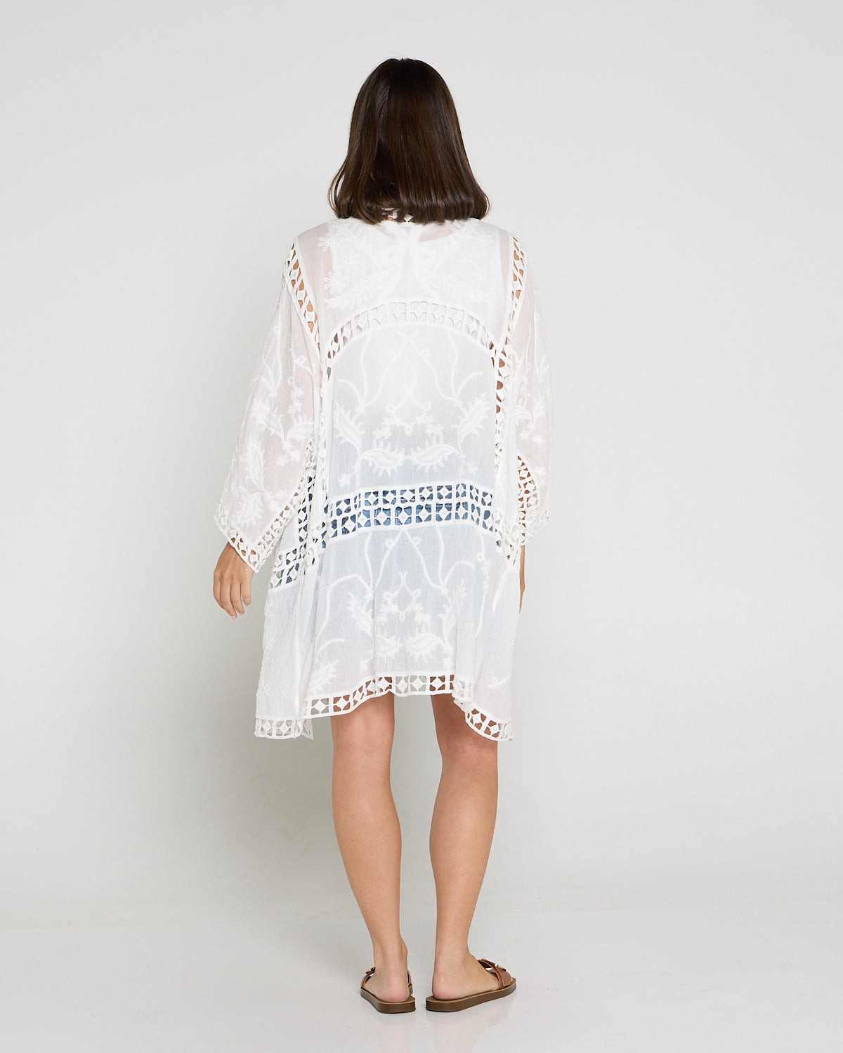 Oline Cotton Lace Kimono - Lotus