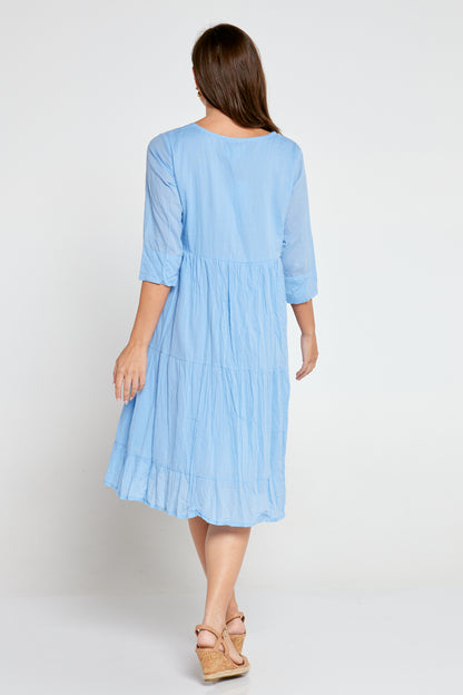 Amber Cotton Dress - Chambray