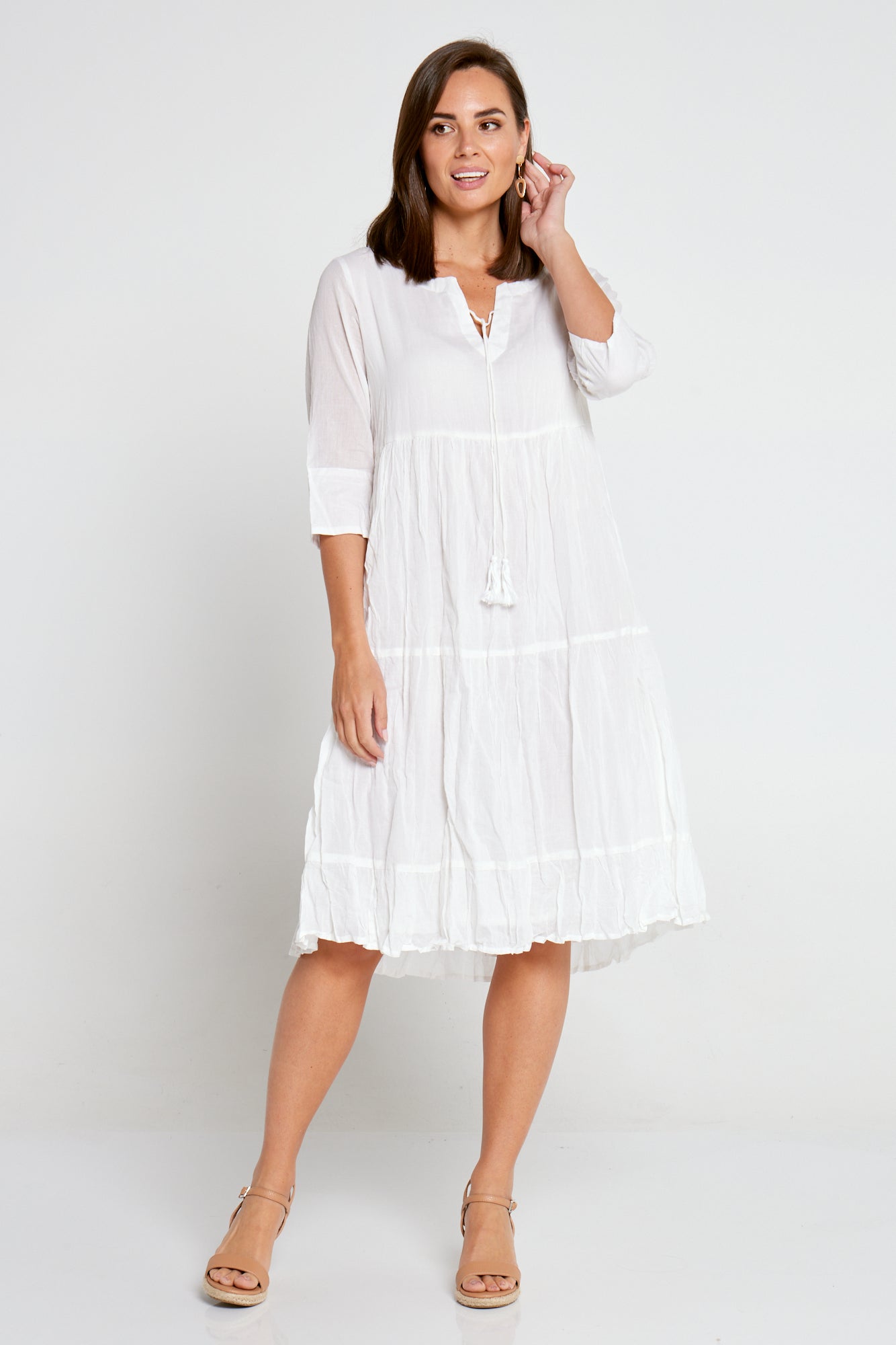 Plus size white sale cotton dress