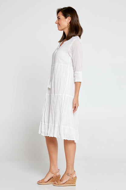Amber Cotton Dress - White