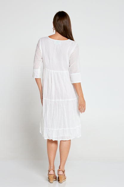 Amber Cotton Dress - White