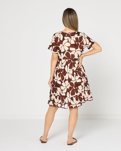 Colette Dress - Chocolate Flowers
