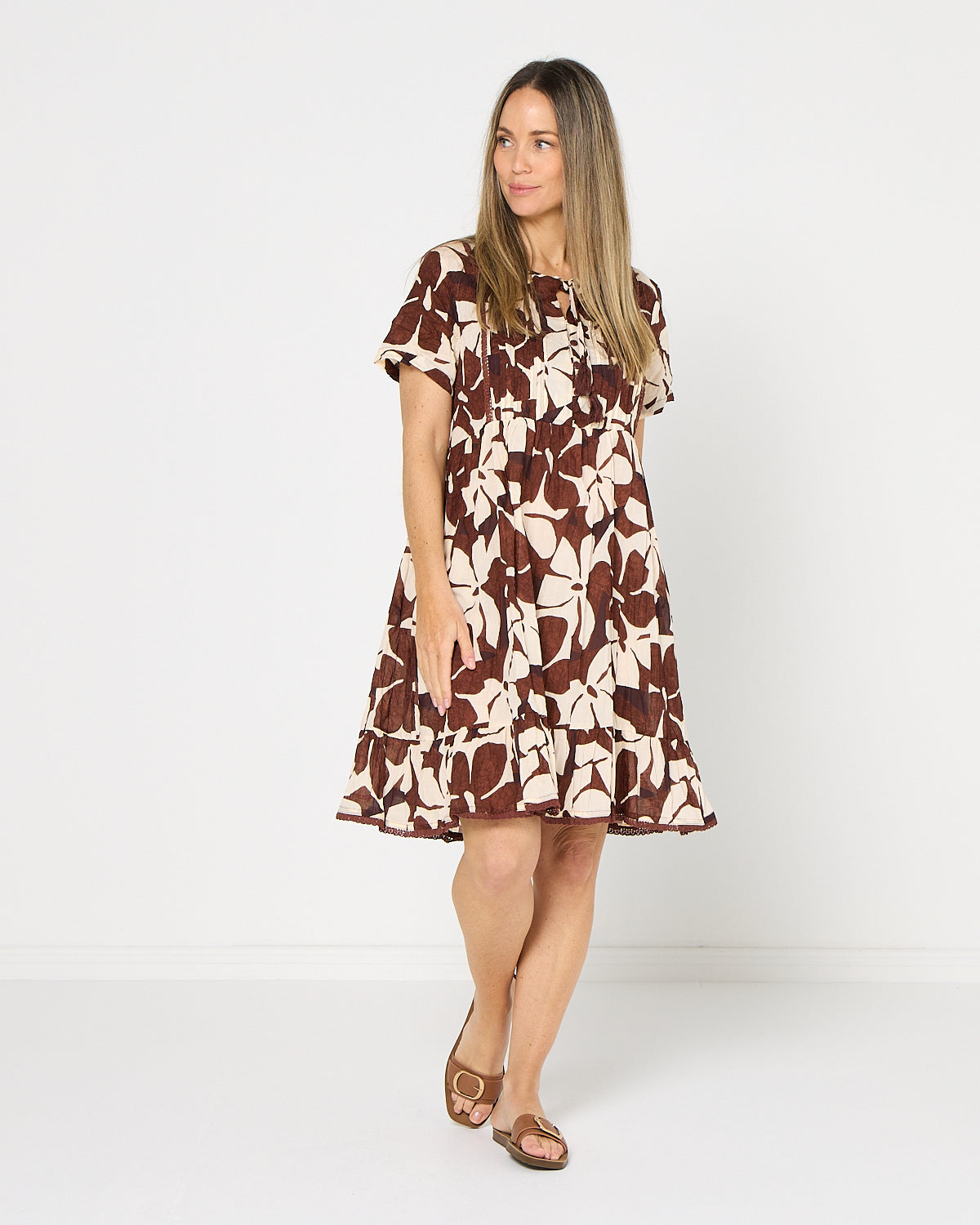 Colette Dress - Chocolate Flowers